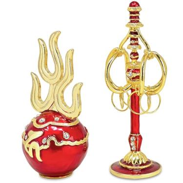 Imagem de Feng Shui Ksiddigarbha Bola de Fogo e Bastão Estátua de Amuleto Mascotes Protegem Decoração de Casas