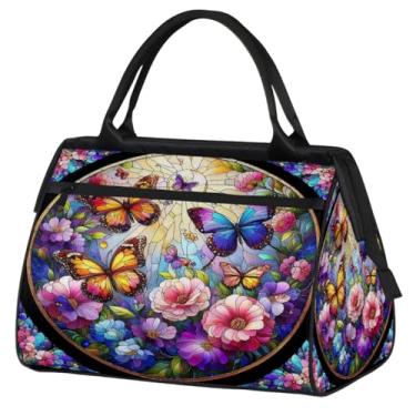 Imagem de Bolsa pequena para o fim de semana para mulheres e homens, design de autismo, bolsa de viagem dobrável, Cor: 17, 15.2*8.3*11.6 inch, Moderno