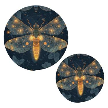 Imagem de Blueangle 2 peças de suporte de panela de tripé Firefly - conjunto de pegadores de panela de tecido redondo - almofadas quentes trançadas de algodão - porta-copos - tapetes de mesa para cozinhar e