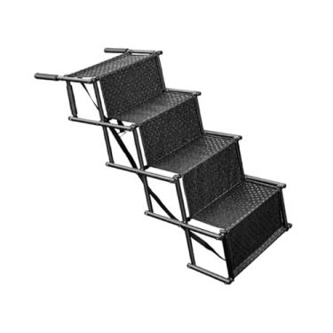 Imagem de Generic Rampa para Cães com Capacidade de 165 Libras, Dobrável E com 4 Degraus, Preto com Padrão