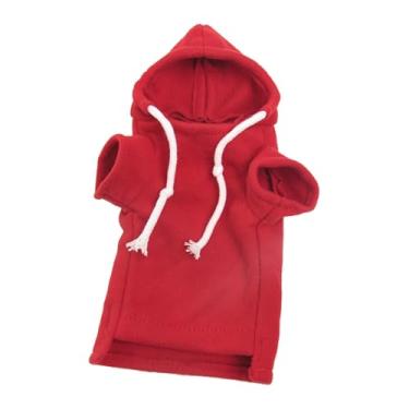 Imagem de IEUDNS Roupa para Furão com Capuz, Roupa para Pequenos Animais, Fantasia Multiuso para Hamster e Coelhos (Tamanho M), Vermelho