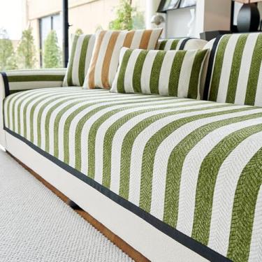 Imagem de Capa de sofá em forma de U, capa de sofá secional para sofá de 45 x 119 cm, capa de sofá de canto, capas de sofá secionais, antiderrapante, verde, 45 x 45