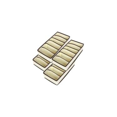 Imagem de Kit 4 Organizadores para Gavetas, Bege, TNT e Papel Cartão, 2 Grandes 32x16x10cm, 2 Pequenos 32x32x10cm, Dobráveis, para Roupas Íntimas