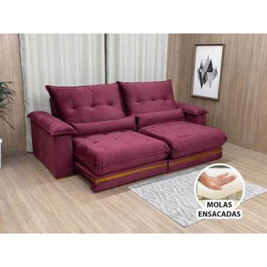 Imagem de Sofá Retrátil Reclinável 2,00 m Vinho 507 Manuela - Alpoim