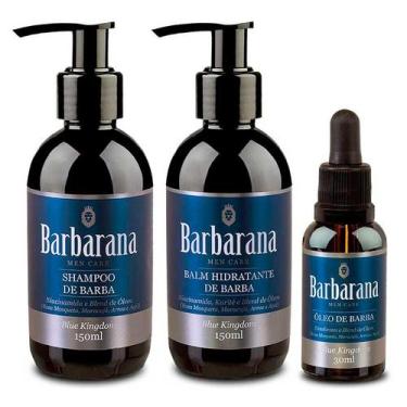 Imagem de Kit Shampoo + Balm + Óleo para Barba Blue Kingdom Barbarana