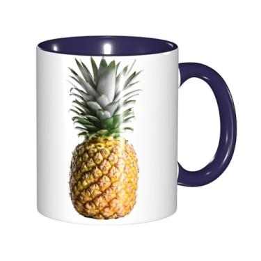 Imagem de Zeraoke Canecas de café criativas com estampa de abacaxi, personalizadas, presente para família, tamanho de 325 ml, unissex