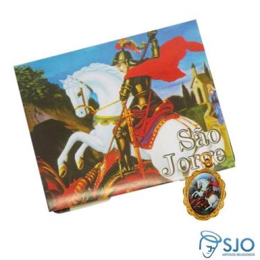Imagem de 50 cartões com Medalha de São Jorge - SJO Artigos Religiosos