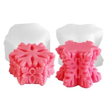 Imagem de Tone Fun 2 moldes de silicone em forma de floco de neve para fazer velas, resina, velas de aromaterapia, sabonete de cera artesanal, decoração de casa, artesanato