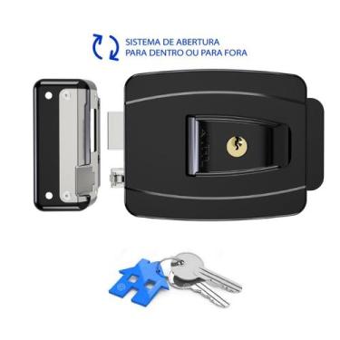 Imagem de Fechadura Elétrica Agl Reversível Abre P/ Dentro E P/ Fora, Preto