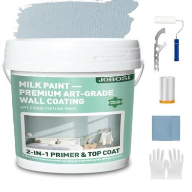 Imagem de Tinta de textura de pele de cordeiro azul cerúleo de 1 galão para paredes internas - Fórmula de alto desempenho, resiste a rachaduras e umidade, ideal para bricolage e empreiteiros, fácil de aplicar