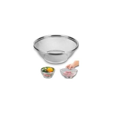 Imagem de Cesta em Aço Inox Premium, 28cm de Diâmetro, Cor Inox, Design Vazado, 148g, para Armazenar Frutas, Pães e Legumes