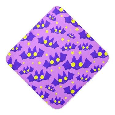 Imagem de Burbuja Toalha de banho de bebê morcegos com olhos grandes - Toalha com capuz de musselina macia e absorvente para recém-nascidos, 89 x 89 cm