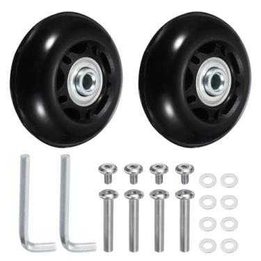 Imagem de YELARXI Replacement Luggage Wheels, Suitcase Wheels Replacement Kit 60x24mm & 1 Set & Rubber & Black - Fitting for (Swivel Caster Bearings Repair/Replacing/Roller Bag/Suitcase/Spinner)