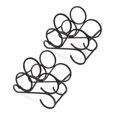 Imagem de CEYAZYE Prateleiras de vinho de bancada de 8 garrafas, 2 peças de suporte de vinho de mesa independente, rack de armazenamento de garrafa de água de ferro para armário, despensa, cozinha, casa