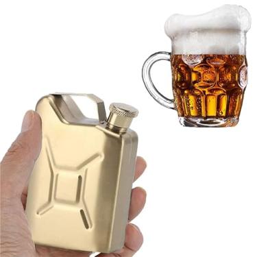 Imagem de Frasco de Aço Inoxidável Fashion para Bebidas Alcoólicas Garrafa Portátil Pequeno Vinho Bolso Design Criativo Homens Pai