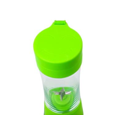 Imagem de Mini Liquidificador Portátil com 6 Lâminas, 380ml, Verde, Recarregável, Motor 22000 RPM, ABS e Aço Inox