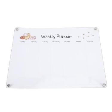 Imagem de Hyuduo Placa de Calendário de Geladeira Magnética de Planejador Semanal Acrílico Com Bordas Arredondadas Suaves e 4 ímãs Fortes para Organização Escolar de Escritório Em Casa