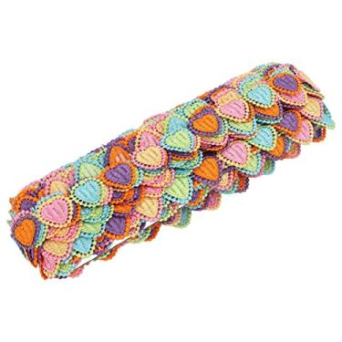 Imagem de Cuyuna 15 jardas guarnição de costura cuttable diy colorido coração tecido fita aplique tecido renda guarnição para artesanato decorativo