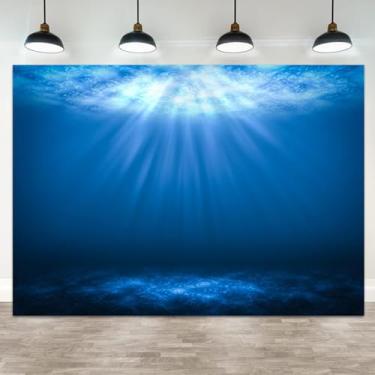Imagem de ASDCXZ 2,1 x 1,5 m fundo subaquático fundo subaquático raio de sol cena oceano azul faixa tema aquático cabine de fotos adereços decoração estilo submarino raio de luz sob o mar decoração paisagem