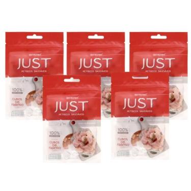 Imagem de Kit Petisco Just Cubos de Frango Cães Gatos 55g 5 unidades - GERMANHAR