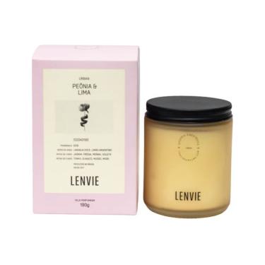 Imagem de Vela Aromática Perfumada Peônia E Lima Lenvie 190g