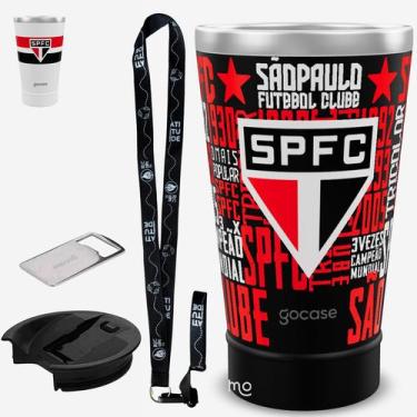 Imagem de KIT Copo Térmico GOCASE Vibe 470ml do SÃO PAULO com tampa e abridor e 