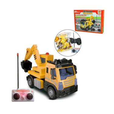 Imagem de Brinquedo Caminhão De Controle Remoto Blocks Serie Rc Trucks Escavadei