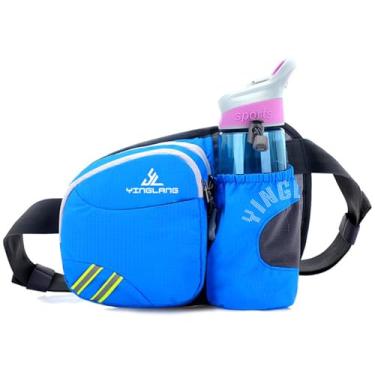 Imagem de Bolsa Cintura para Ciclismo Corrida e Trekking com Bolso Garrafa de Água Leve Nylon Mochila Esportiva Armazenar Chaves Carteira Telefone Design Traseiro Respirável