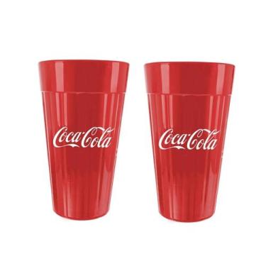 Imagem de Copo Americano Coca Cola Vidro Vermelho Original 450ml - Nadir Figueir