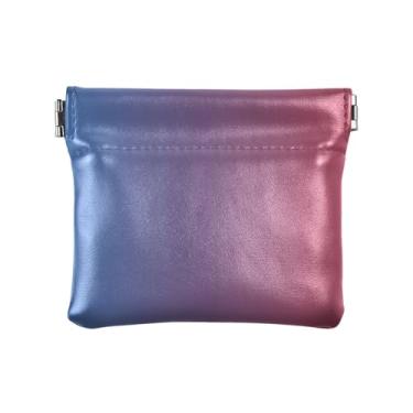 Imagem de Bolsa feminina de couro PU verde médio mar, bolsa de moedas, bolsa de couro PU e bolsa carteira masculina, Azul e vermelho dégradé, one size, Minimalista moderno