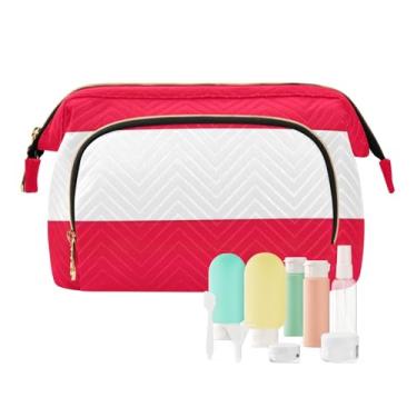 Imagem de TSENQUE Bolsa organizadora de maquiagem com bandeira da Argélia, bolsa organizadora de maquiagem de camada dupla, Bandeira da Áustria, one size