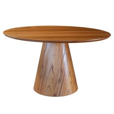 Imagem de Mesa De Jantar Cone Lâmina Madeira Natural - 1,20m Cinamomo