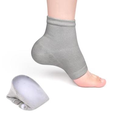 Imagem de Meias de aumento de altura, palmilhas confortáveis para aumento de altura, meias invisíveis, almofadas de salto para sapatos para mulheres e homens (cinza)