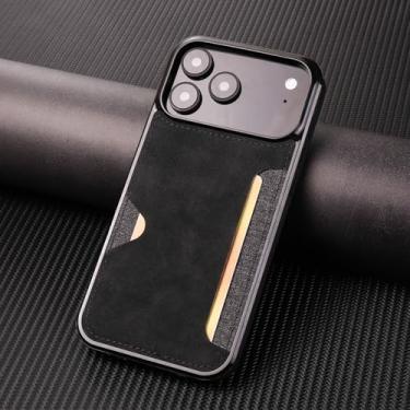 Imagem de HTVJFXCapa de celular retrô de luxo para iPhone 13 Pro com função de inserção de cartão (para iPhone 13 Pro/hei)