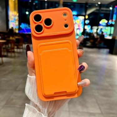 Imagem de HTVJFXCapa com compartimento para cartão para iPhone 17 Air (para iPhone 17 Air/laranja)