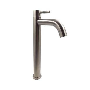 Imagem de Torneira Banheiro Lavabo 1/4 Volta Bica Alta Aço Inox 304 SU118 - JOLO