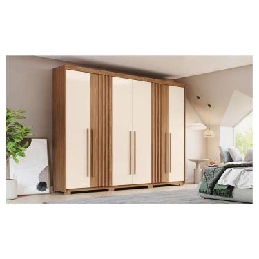 Imagem de Guarda Roupa Casal Ambiente Norton 6 Portas Nature Off White - Henn