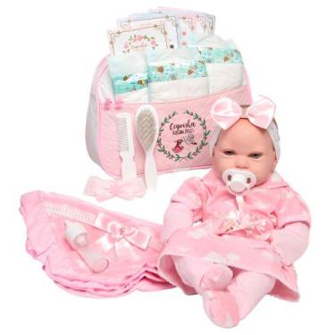 Imagem de Bebê Reborn Boneca Larinha Enxoval Nuvem Completo Bolsa - Cegonha Rebo