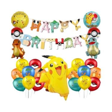 Imagem de Conjunto De Balões De Látex Em Forma De Pikachu Pokémon Vermelho E Pre