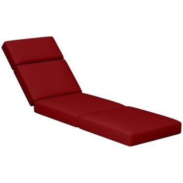 Imagem de Almofadas de espreguiçadeira para ambientes externos, 203 x 66 x 10 cm para móveis ao ar livre - Almofada de substituição à prova d'água para sala de estar e pátio, almofada grossa resistente ao