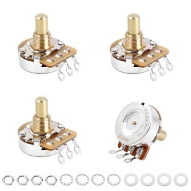 Imagem de Banworks Brass B500K Potenciômetro de guitarra cônica linear cônica de 0,9 mm para Gibson Les Paul LP/SG Fender Strat/Tele PRS 4 peças JT/XNQ-21