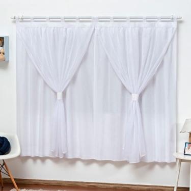 Imagem de Cortina Varão Slim Quarto Bebê e Criança Menino Menina Branco 1,80mX1,