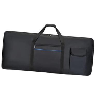 Imagem de menolana Bolsa para teclado de 61 teclas, estojo para transporte de teclado, tecido Oxford, com bolso, bolsa impermeável para guardar piano elétrico, Grande