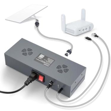 Imagem de Injetor Gigabit PoE de 200 W para Starlink Gen 3 5 em 1 54V com portas USB-A USB-C Proteção contra surtos CA 110-260V RV Uso Doméstico Marítimo