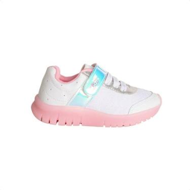 Imagem de Tênis Running Infantil Kidy Led Branco E Rosa, Branco, 29
