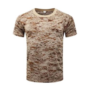 Imagem de Camiseta Masculina Camuflada 3D De Gola Redonda Com Manga Curta Leve C