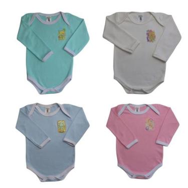 Imagem de Body Bebe mijao meia Suedine E Estampado Kit C 3 peças Roupa Bebe - Ba