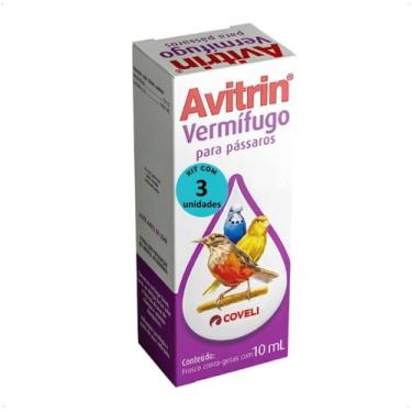 Imagem de Avitrin vermífugo 10ml coveli para pássaros kit com 3