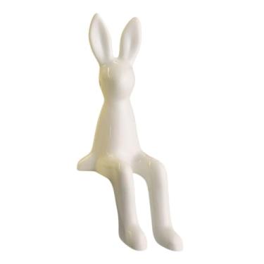 Imagem de MotiveTech Escultura Decorativa de Sentado, Estatueta Moderna E Criativa para Sala de Estar, Mesa de Trabalho, Quarto Ou Presente, Branco, Tamanho real