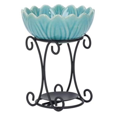 Imagem de HURRISE Aquecedor de Cera Tealight, Queimador de óleo de Aromaterapia Com Tigela de Cerâmica e Base de Ferro, para Decoração de Casa e Escritório